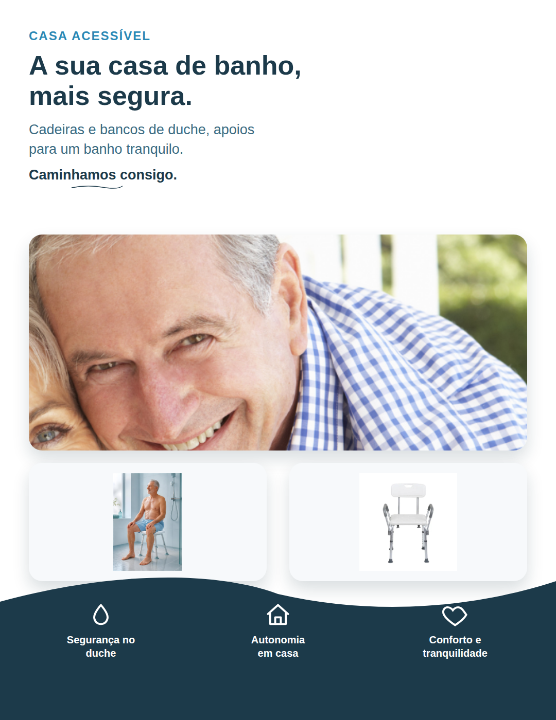 Casa Acessível Ortovitalis - cadeiras e bancos de duche, casa de banho segura (mobile)
