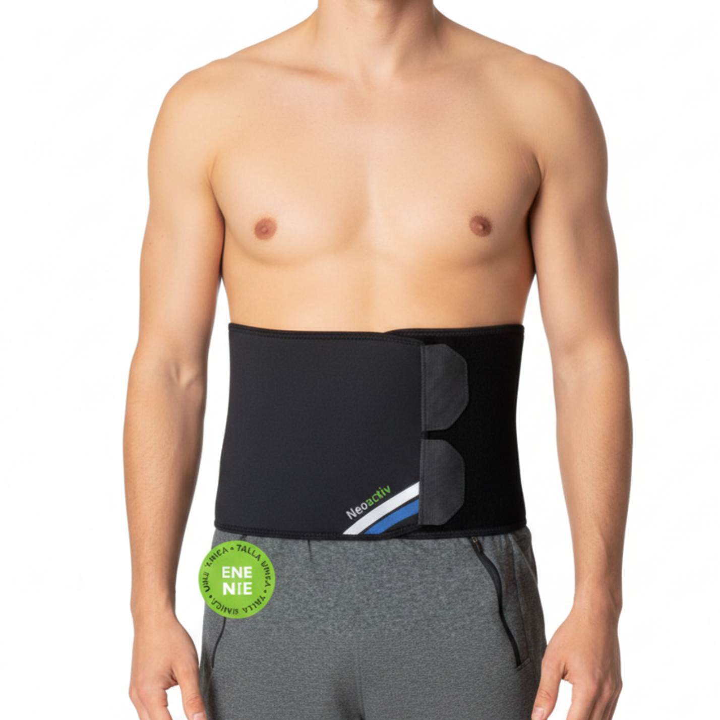 Suporte lombar e abdominal NeoActiv para recuperação de dores, suporte para fraqueza muscular e auxílio na postura ideal durante o trabalho e atividades diárias.