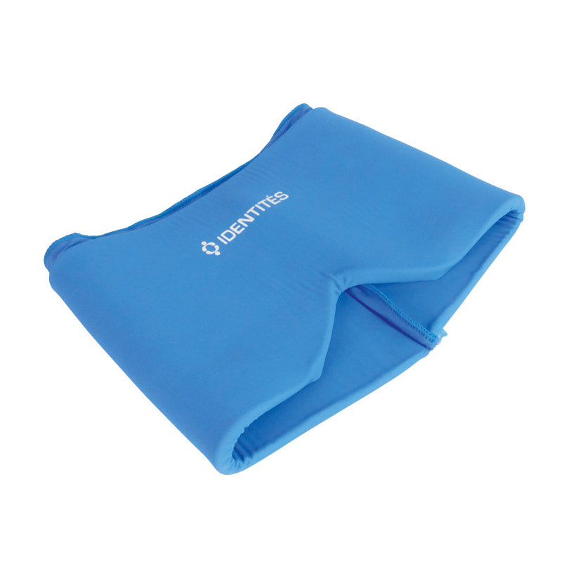 Faixa de cabeça de frio GelPro 835202 em tecido azul elástico, com gel no interior, para enxaquecas e dores de cabeça.
